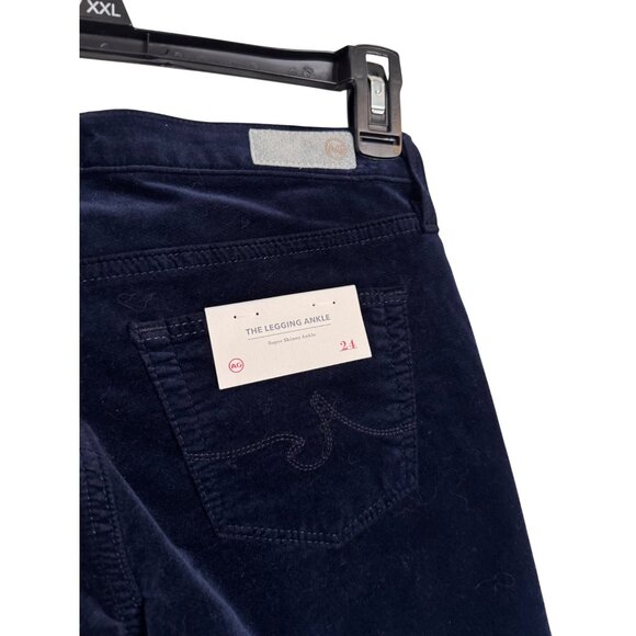 AG The Legging Ankle Size 24 Super Skinny Ankle Dark Blue Velvet NWT Adriano - Picture 6 of 9